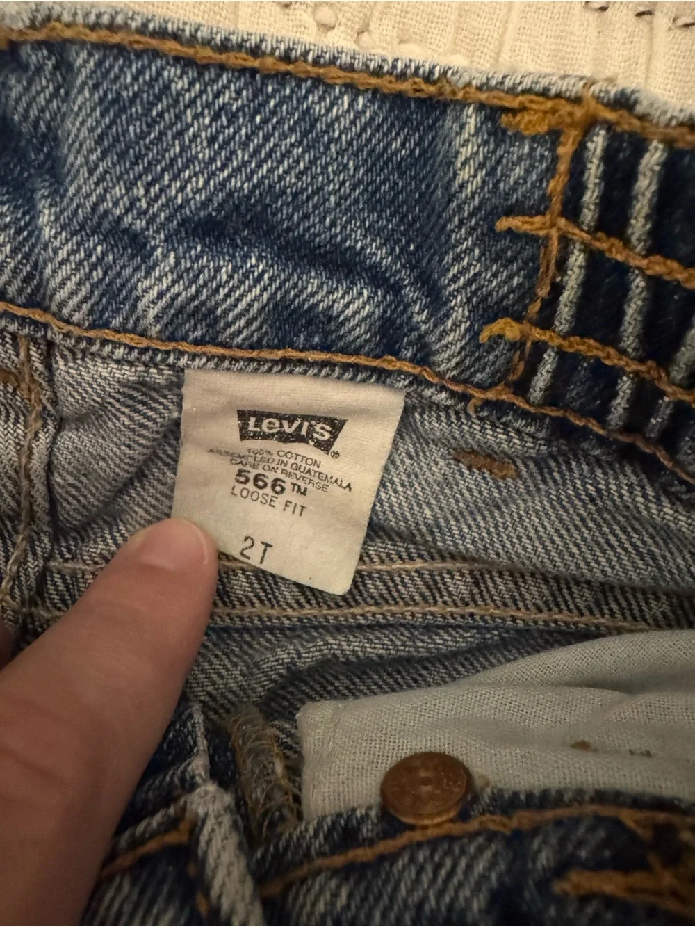 Vintage Levi's Toddler Elastic-Waist Denim Blue Jean Shorts — 2T